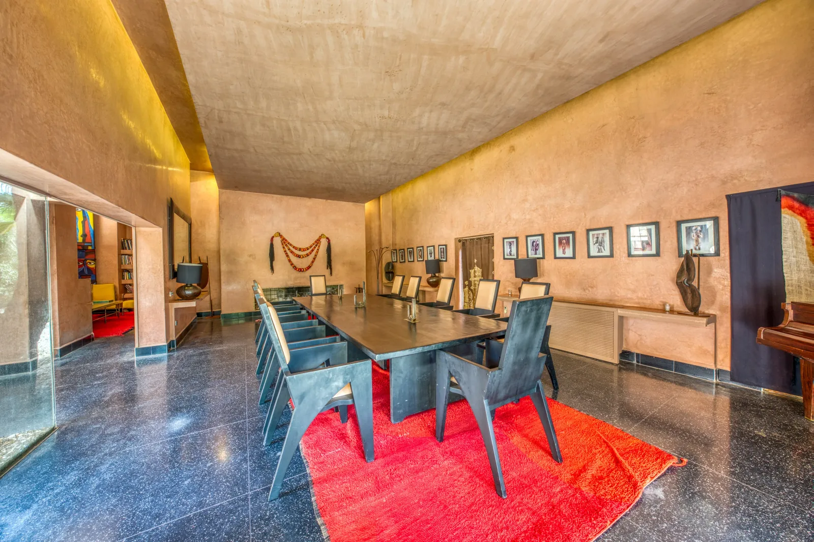 The long table and its art collection